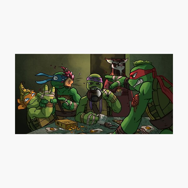 Early-Morning Food Fight - TMNT Photographic Print