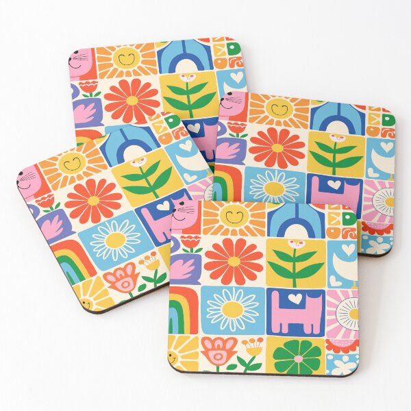 Artikelvorschau, Retro Folk Art Flowers and Animals Pattern entworfen und verkauft von Timegraf.