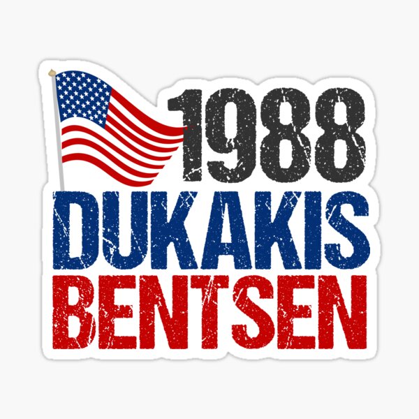 1988 Dukakis Bentsen Vintage Election Sticker