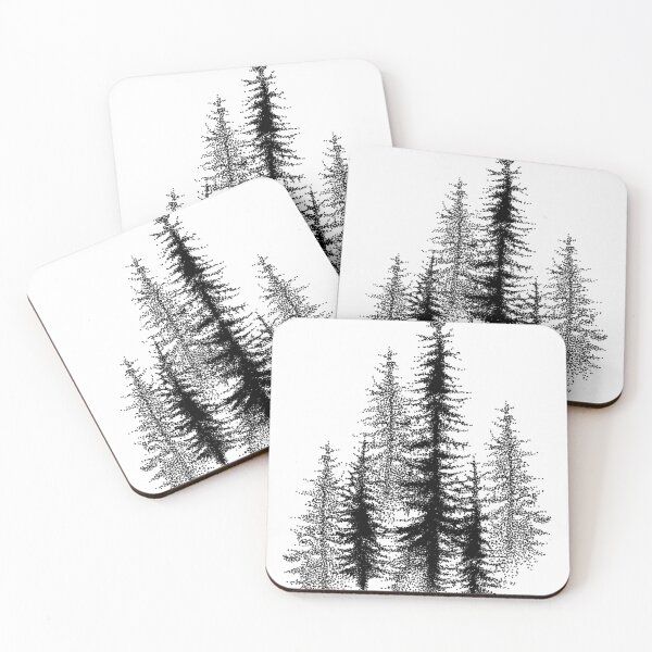 Item preview, Dotwork Black Scandinavian Forest. designed and sold by sultanaalandis.