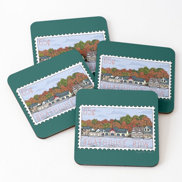 Item preview, Philly Boathouse Row Stamp Illustration designed and sold by Elizabeth Weglein.