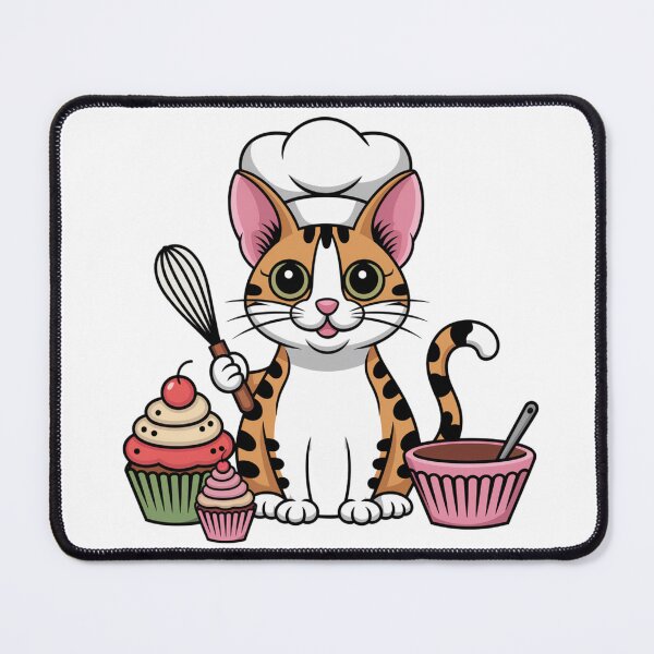 Item preview, Devon Rex Cat Baking T-Shirt – Cute Chef Cat Design – Gift for Cat & Baking Lovers designed and sold by Muzgle.