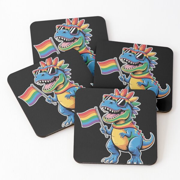 Item preview, Dinosaur Gay Pride LGBT Rainbow Flag  designed and sold by Charidana.