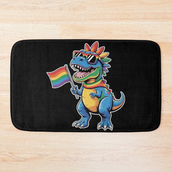 Item preview, Dinosaur Gay Pride LGBT Rainbow Flag  designed and sold by Charidana.