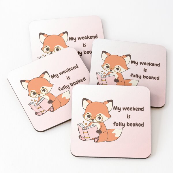 Item preview, Fully Booked Fox – Weekend Reading Pun designed and sold by By-soso.