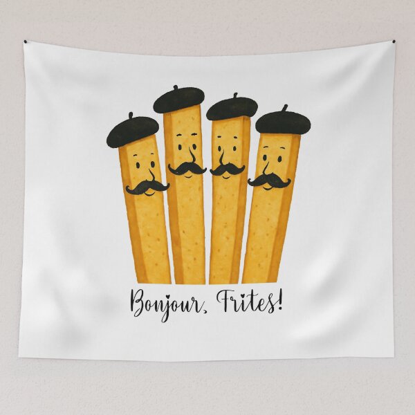 Aperçu de l'œuvre Bonjour Frites ! Personnages de frites amusants créée et vendue par LoudMouthSoup.