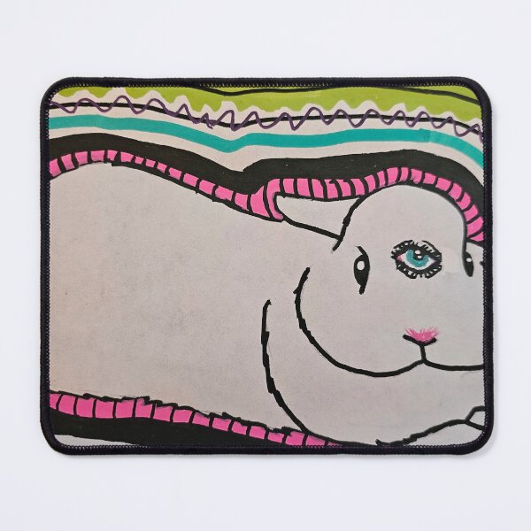 Item preview, Trippy 3 eyed bunny laying down designed and sold by Atomic-Trinkets.