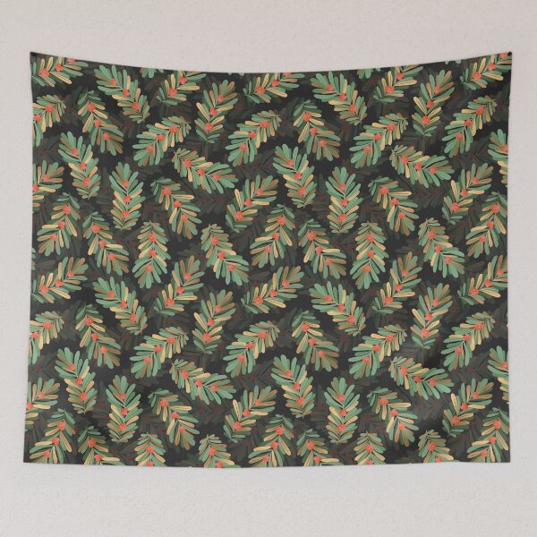 Item preview, Christmas pattern with mistletoe designed and sold by DarianaArt.