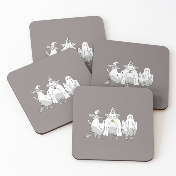 Item preview, Boo Crew Chicken Edition – Witch, Vampire & Ghost Line Art designed and sold by MvuuStudio.