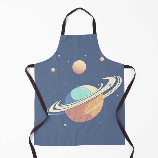 Artikelvorschau, Bunte Illustration eines Planeten mit Ringen im Weltraum entworfen und verkauft von KanDa-Shop.
