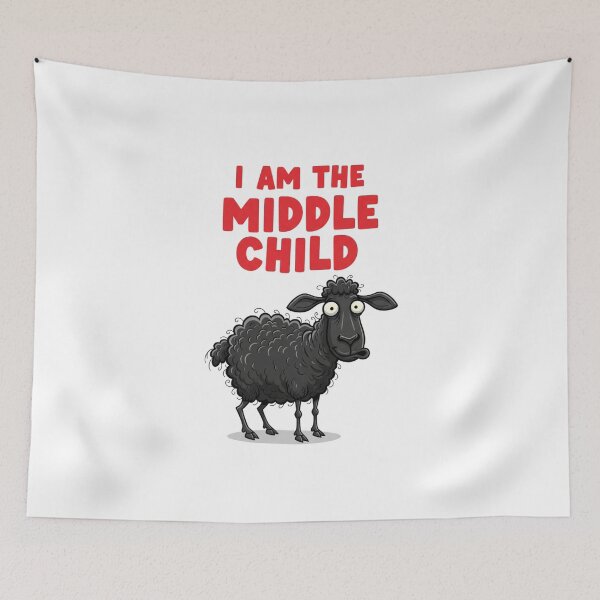 Item preview, Middle Child, Black Sheep, middle child problems, funnyfits70, Humor, Funny, retro, vintages, funny quotes, animal humor, designed and sold by FunnyFits70.