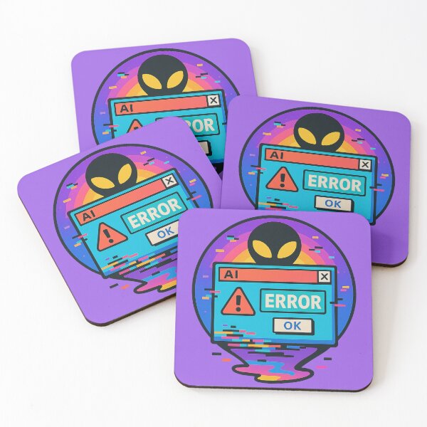 Item preview, Retro Glitch Alien Error Message – Colorful Vaporwave Sci-Fi Art designed and sold by AlexKramer.