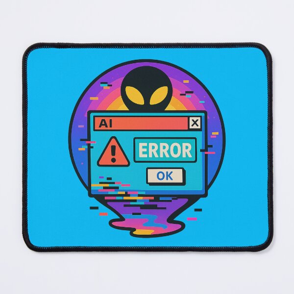 Item preview, Retro Glitch Alien Error Message – Colorful Vaporwave Sci-Fi Art designed and sold by AlexKramer.