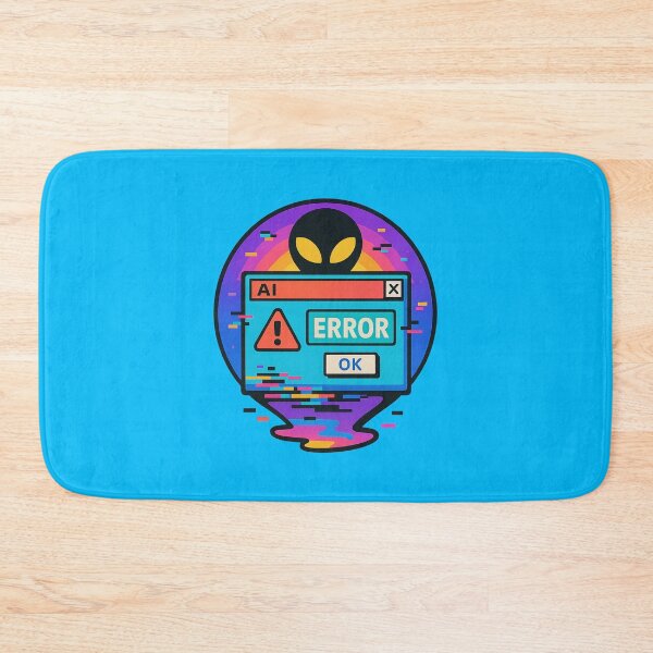 Item preview, Retro Glitch Alien Error Message – Colorful Vaporwave Sci-Fi Art designed and sold by AlexKramer.