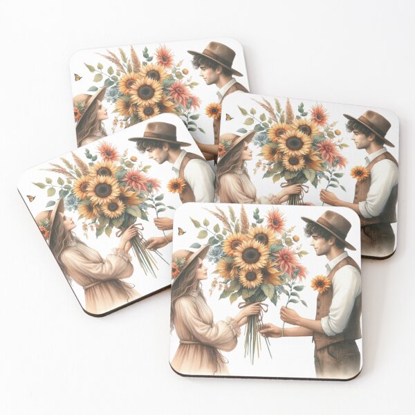 Item preview, Romantic Sunflower Bouquet Illustration designed and sold by CalmMatterStudio.