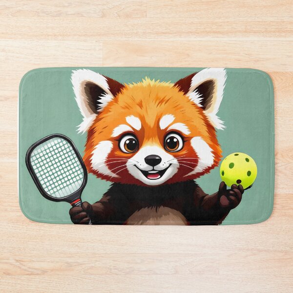 Item preview, pickleball red panda action ready art design designed and sold by SmashingDeals.
