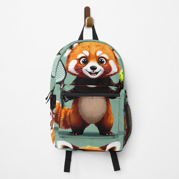 Item preview, pickleball red panda action ready art design designed and sold by SmashingDeals.