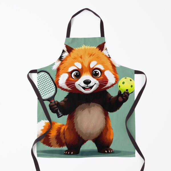 Item preview, pickleball red panda action ready art design designed and sold by SmashingDeals.