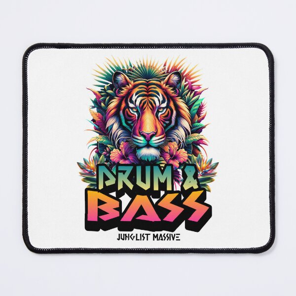 Item preview, DRUM AND BASS  - Tropical Bass Tiger (black)  designed and sold by Discothreadz.