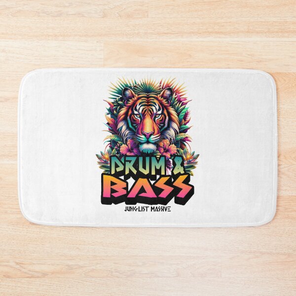 Item preview, DRUM AND BASS  - Tropical Bass Tiger (black)  designed and sold by Discothreadz.