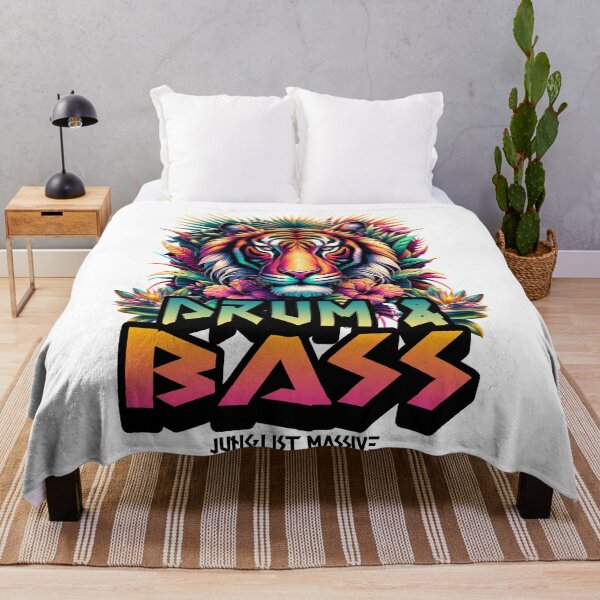 Item preview, DRUM AND BASS - Tropical Bass Tiger (black) designed and sold by Discothreadz.