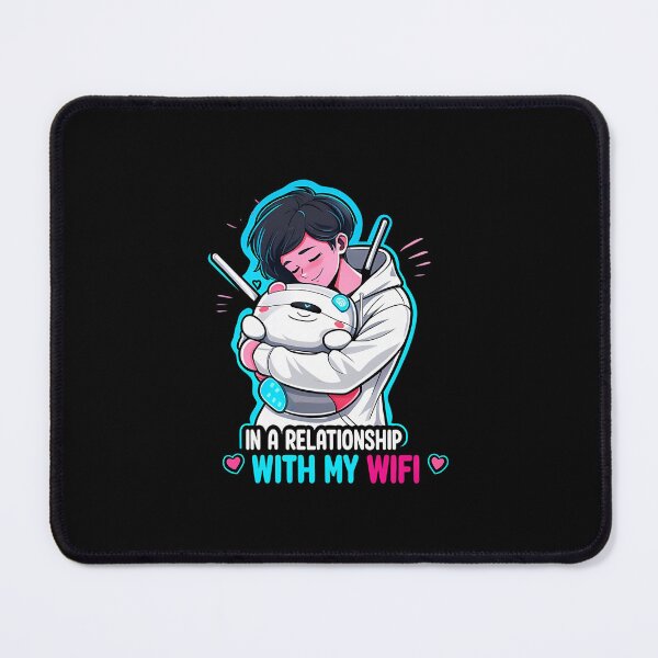 Item preview, Funny Wifi Quote Cute Cartoon Girl Hugging Router designed and sold by leighannbalding.