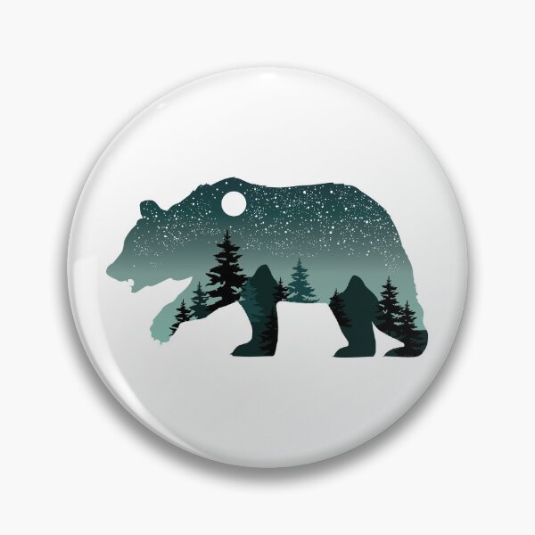 Item preview, Bear with Starry night, Full Moon, mountains and forest designed and sold by MagnoliaLake.