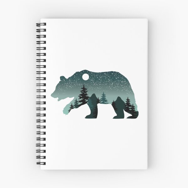 Item preview, Bear with Starry night, Full Moon, mountains and forest designed and sold by MagnoliaLake.