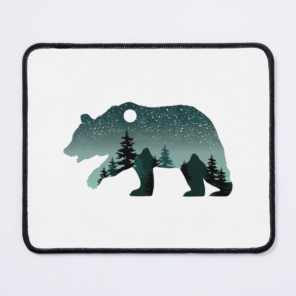 Item preview, Bear with Starry night, Full Moon, mountains and forest designed and sold by MagnoliaLake.