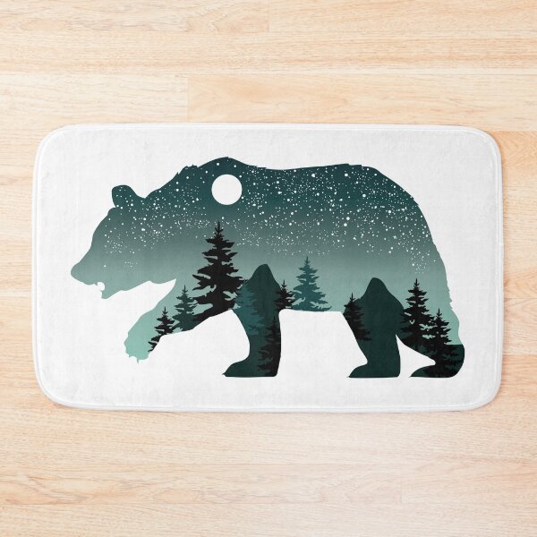 Item preview, Bear with Starry night, Full Moon, mountains and forest designed and sold by MagnoliaLake.