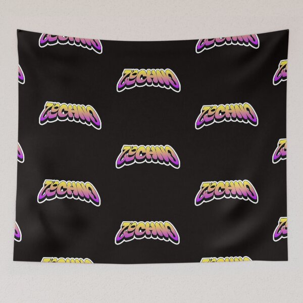 Item preview, TECHNO  - Y2K Gradient w drop shadow (white)  designed and sold by Discothreadz.