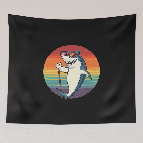 Item preview, Classic Shark Print T-Shirt, Blue Shark designed and sold by meshi7507.