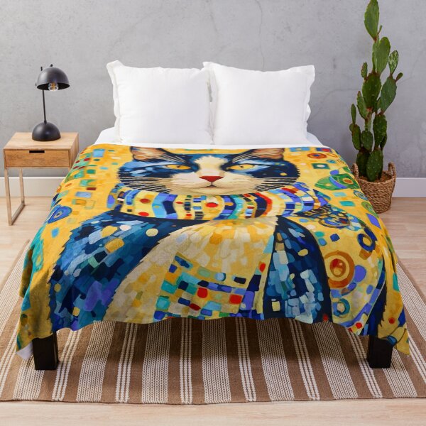 Item preview, Colorful Gustav Klimt Cat in Mosaic Wonderland designed and sold by Vicky Brago-Mitchell®.