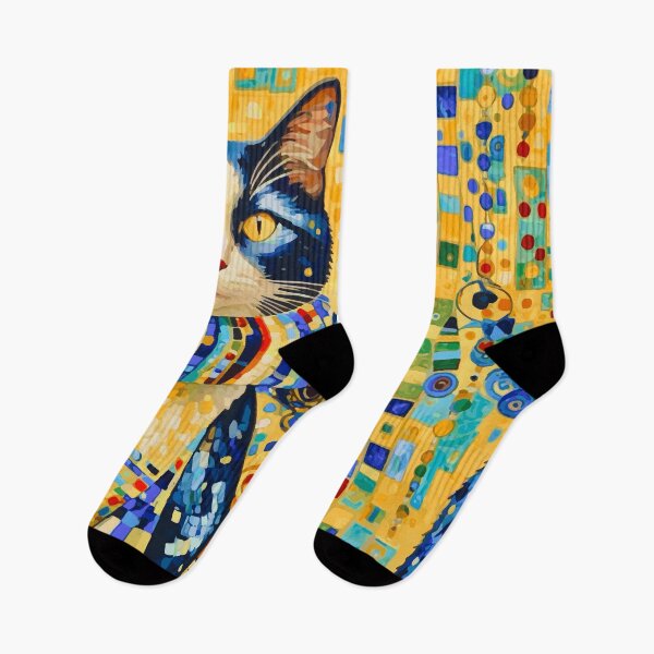 Item preview, Colorful Gustav Klimt Cat in Mosaic Wonderland designed and sold by Vicky Brago-Mitchell®.