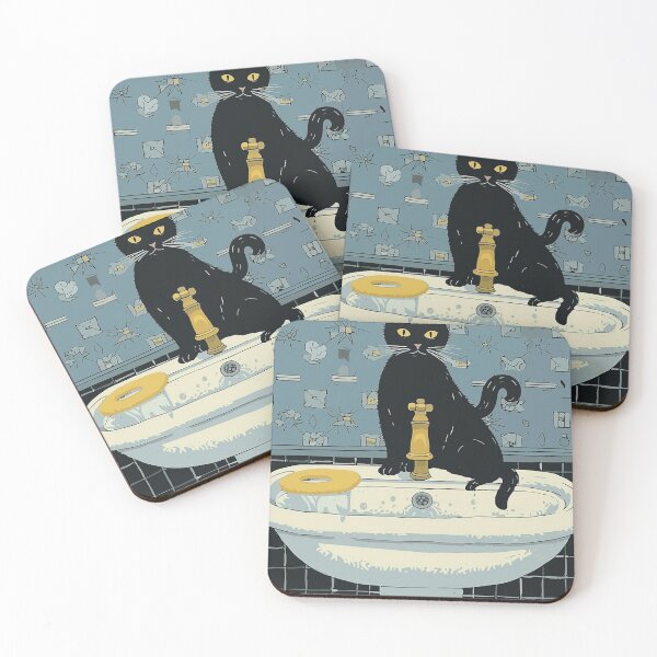 Item preview, Wash Your Paws Cat Bathroom Sink  designed and sold by eddiehunter.