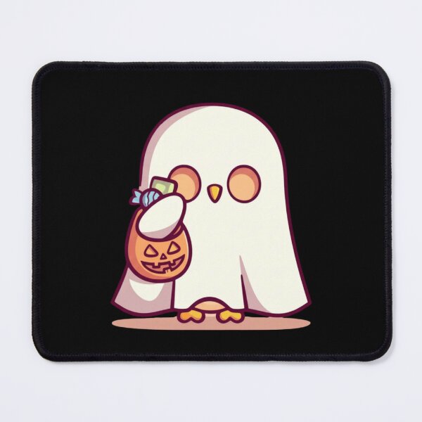 Item preview, Chibi Ghost Owl – Kawaii Cute Halloween Owl with Candy Bag Funny Spooky Art designed and sold by ColorSplash123.