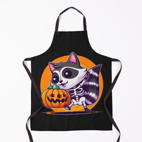 Item preview, Chibi Skeleton Raccoon – Kawaii Funny Halloween Raccoon Dancing with Jack-o-Lantern Cute Spooky Art designed and sold by ColorSplash123.