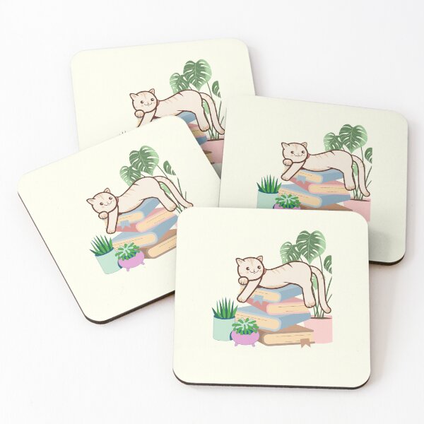 Item preview, Book Lover Cat with Greenery designed and sold by Kena_123.