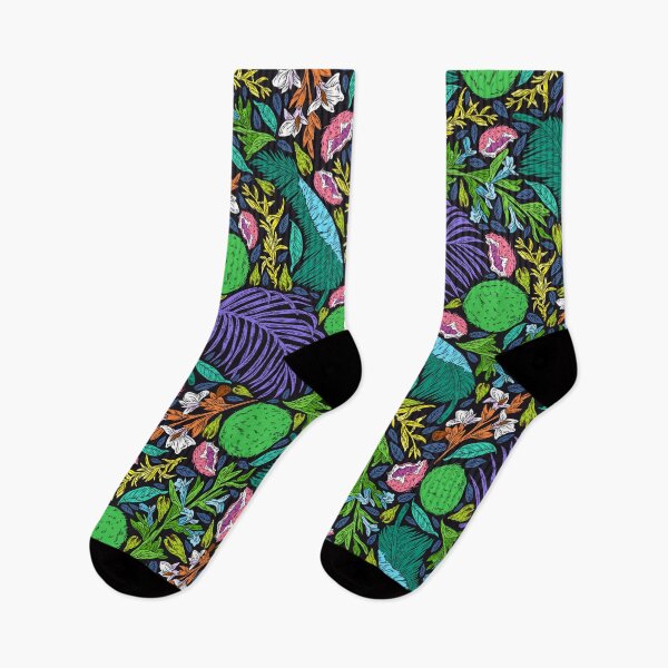Item preview, Neon-Hues Tropical Breadfruit and Jungle Leaves Pattern designed and sold by DEC02.