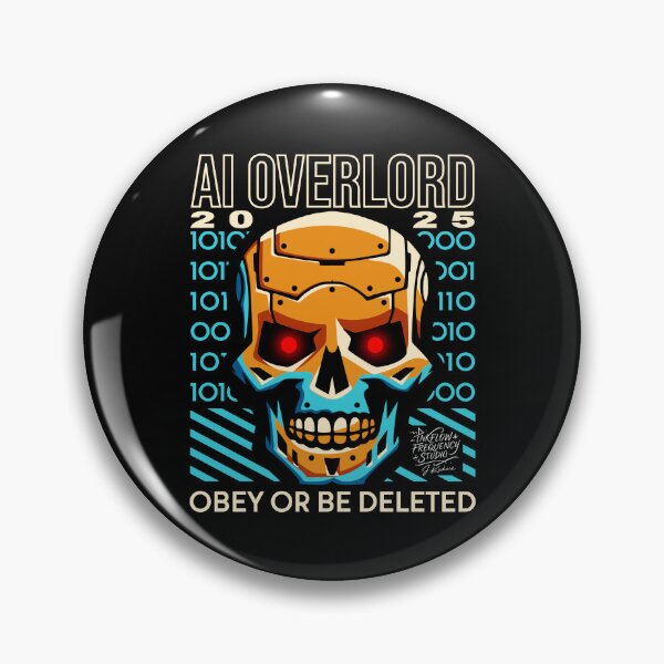 Item preview, AI Overlord 2025 T-Shirt – Obey or Be Deleted | Dystopian Cyberpunk Design designed and sold by InkflowStudios.