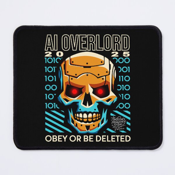 Item preview, AI Overlord 2025 T-Shirt – Obey or Be Deleted | Dystopian Cyberpunk Design designed and sold by InkflowStudios.