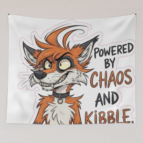 Item preview, Powered by chaos and kibble  designed and sold by Snakeinmysock.