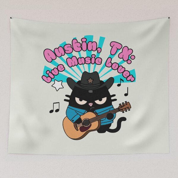 Item preview, Austin Texas Live Music City Guitar Cat Design designed and sold by IAPICTURE.