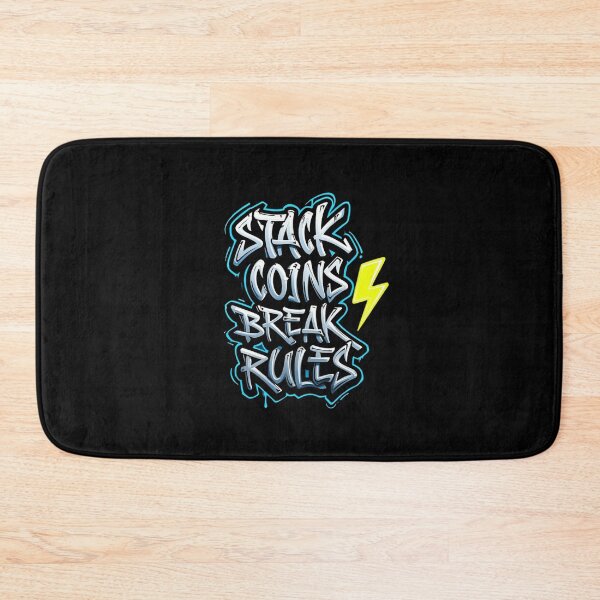 Item preview, Bitcoin Stack Coins Break Rules Graffiti designed and sold by RadDeck.