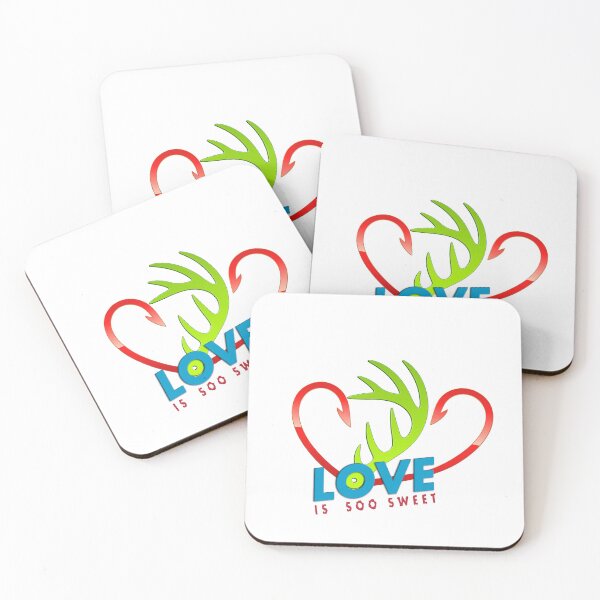Item preview, Love Is So Sweet – Antler & Fishing Hook Heart Design designed and sold by PENLEAF DESIGNS.