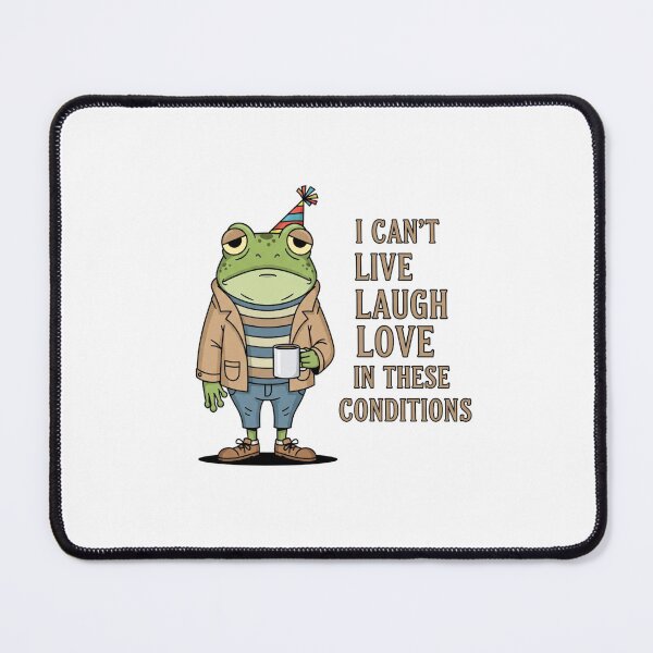Item preview, Depressed Frog, funny frog, frog with coffee, funnyfits70, Humor, Funny, retro, vintages, funny quotes, animal humor, designed and sold by FunnyFits70.