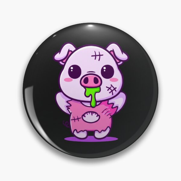 Item preview, Chibi Zombie Pig – Kawaii Cute Halloween Pig Drooling Candy Funny Spooky Art designed and sold by ColorSplash123.