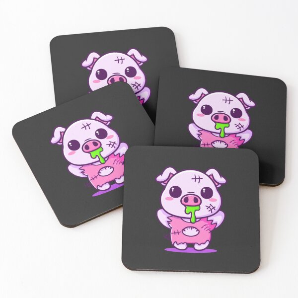 Item preview, Chibi Zombie Pig – Kawaii Cute Halloween Pig Drooling Candy Funny Spooky Art designed and sold by ColorSplash123.