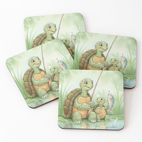 Item preview, turtle with their son fishing a bond classic tshirt designed and sold by anandsiva2703.