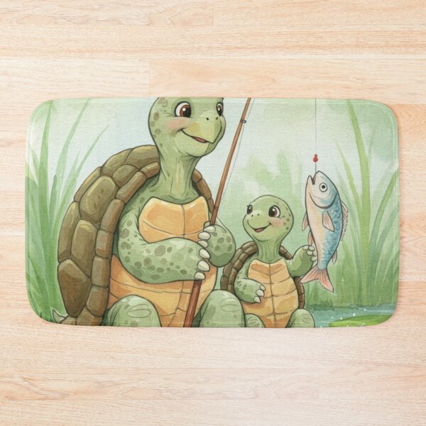 Item preview, turtle with their son fishing a bond classic tshirt designed and sold by anandsiva2703.
